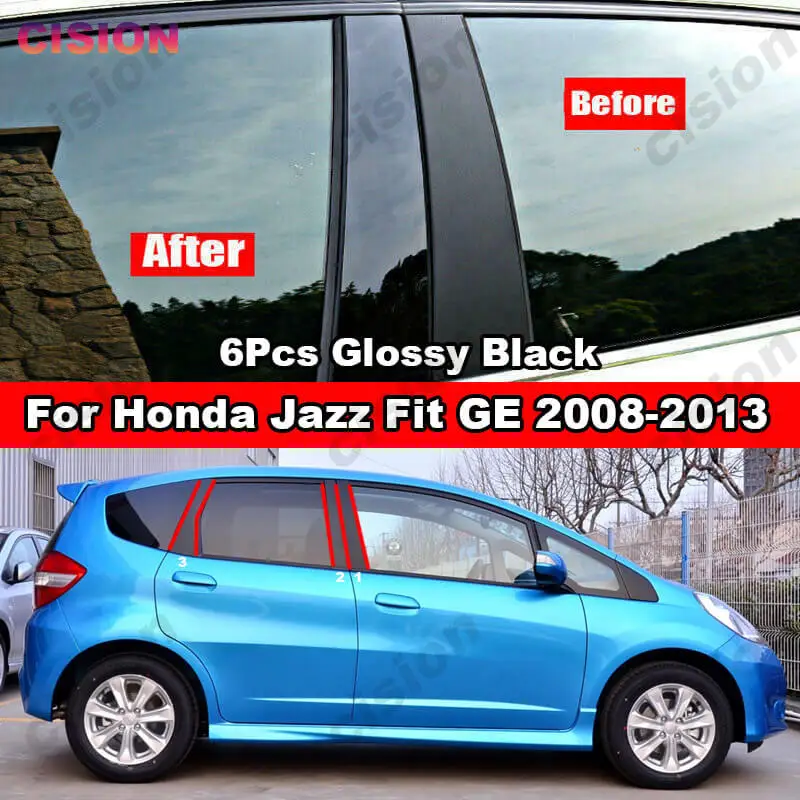 Embellecedor pilar B/C fibra carbono Honda Jazz Fit GE 2008-2013