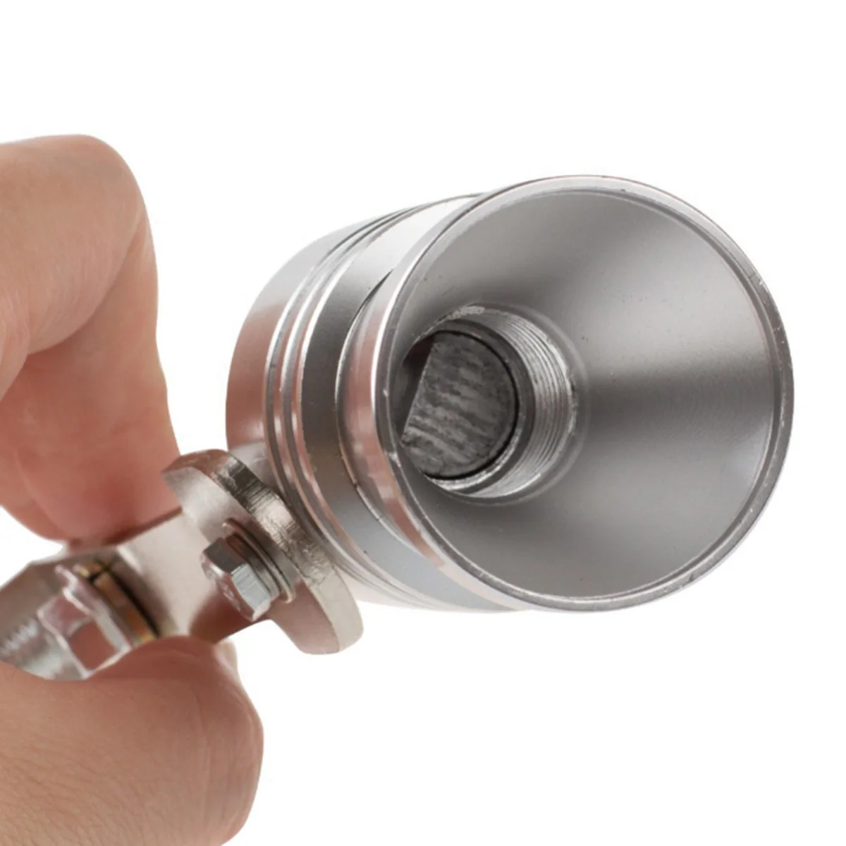 Silenciador simulador BOV turbo universal de aluminio plateado - imagen 5