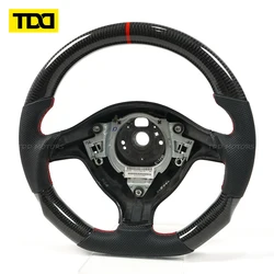 TDD Volante de fibra de carbono y cuero perforado para VW Golf IV