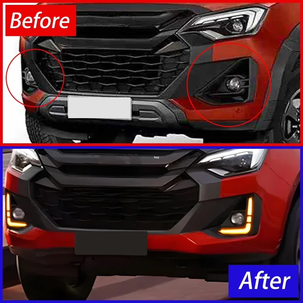 Conjunto DRL de coche para Isuzu D-MAX 2024, actualización de parachoques delantero, luz LED de circulación diurna dinámica de alta calidad, accesorios para automóviles - imagen 3