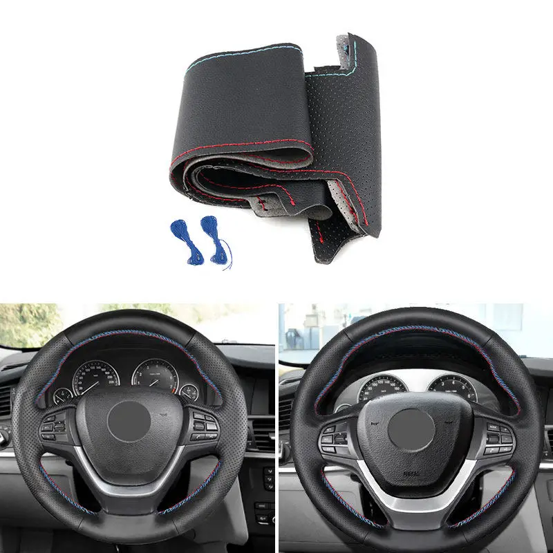 BMW Funda Volante Cuero Serie F X3 X4 X5 F25-F26-F15 Rojo/Azul