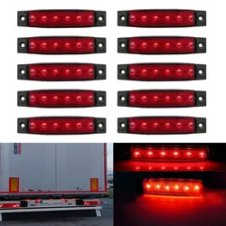 Luces LED laterales rojas 6 SMD 12V para coche y remolque