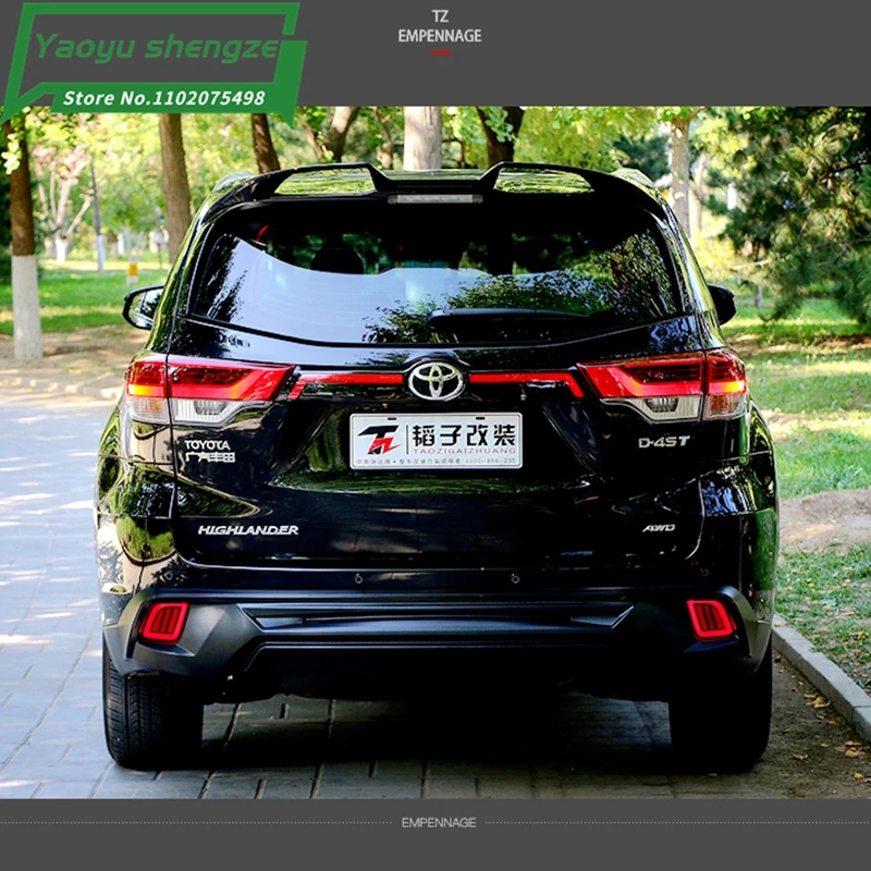 Alerón de techo Toyota Highlander 2015-2019 estilo 3D blanco y negro - imagen 5