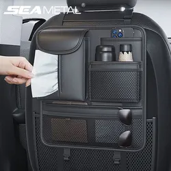 SEAMETAL Organizador de asiento trasero multibolsillo y antipatadas