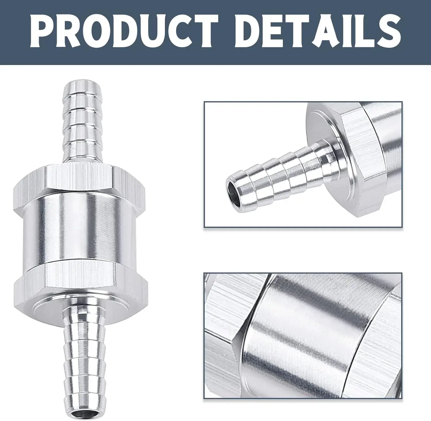 Válvula antirretorno de aluminio para combustible, agua y aire - imagen 5
