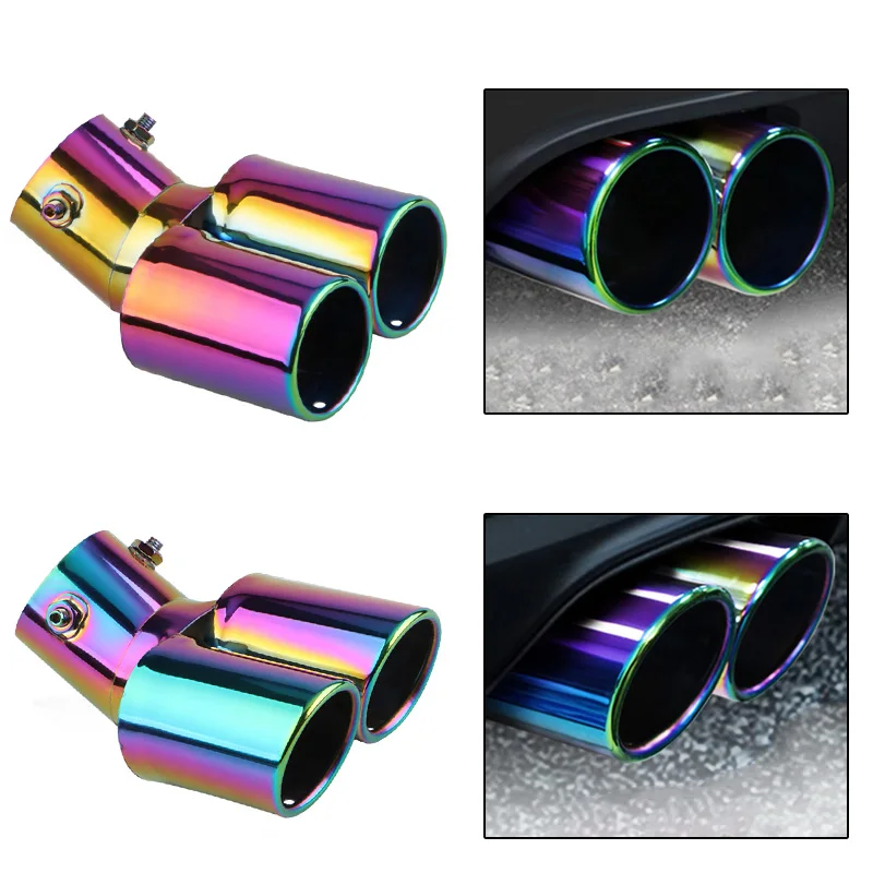 Embellecedor cola de escape doble salida acero inoxidable universal - imagen 4