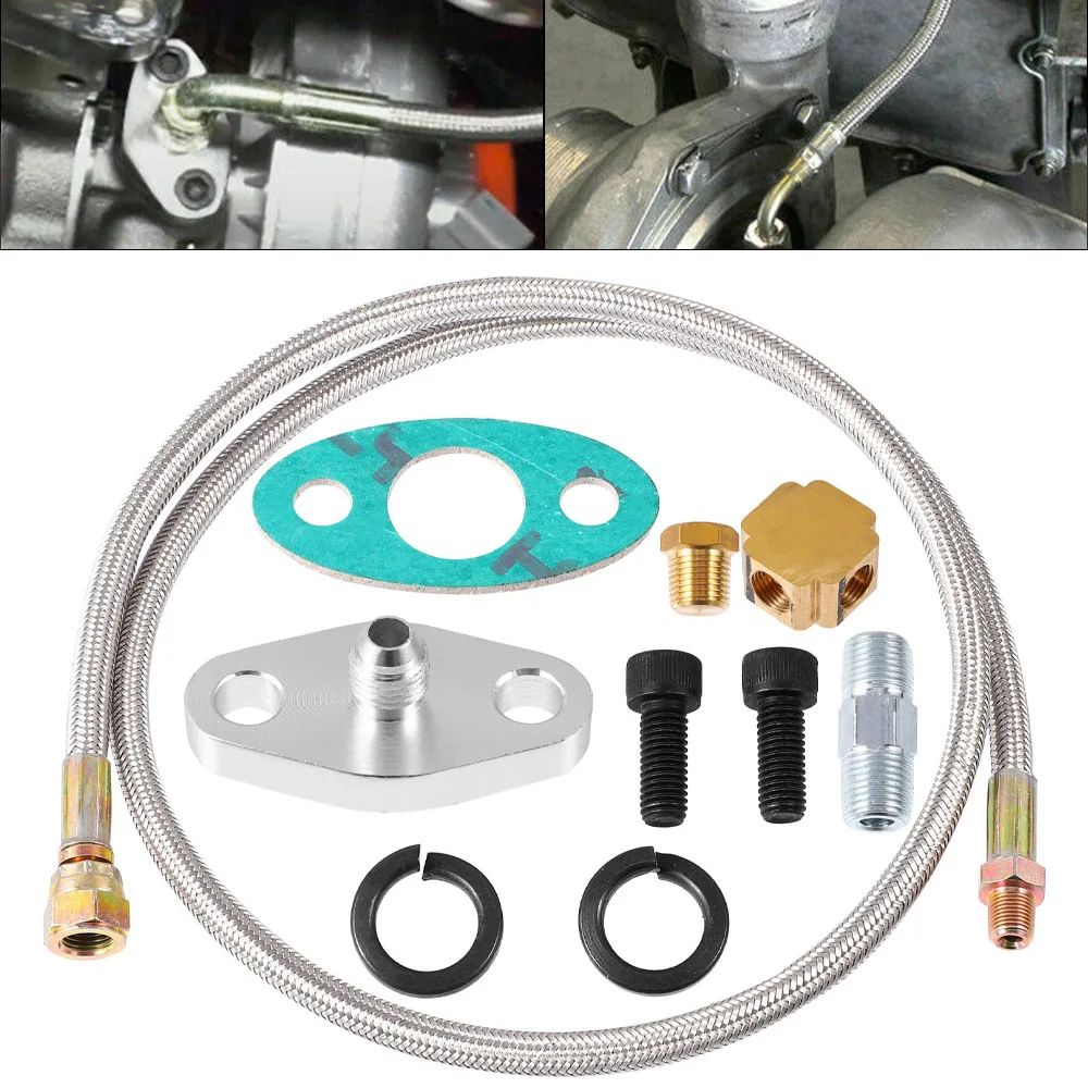 Conjunto mangueras alimentación y retorno turbo trenzado SS T3–T70 - imagen 2