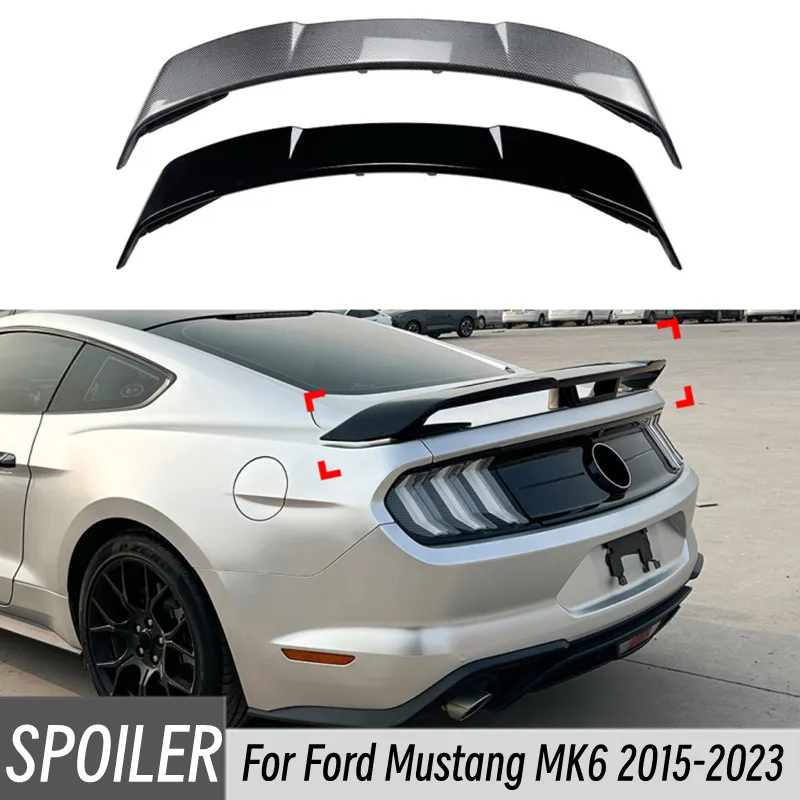Alerón trasero carbono negro brillante para Ford Mustang MK6 2015-2023