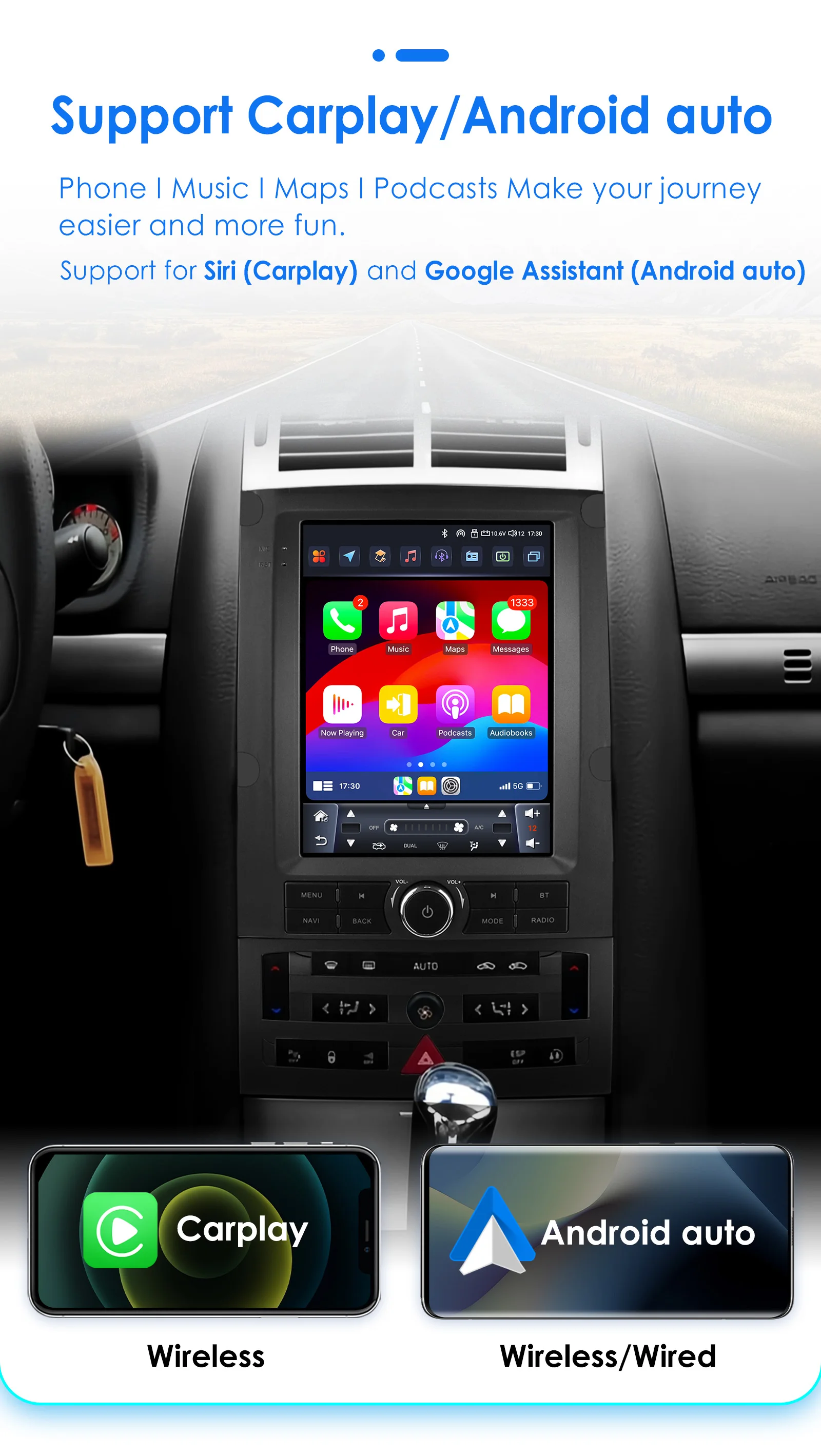 Pantalla radio Hizpo 9,7" estilo Tesla para Peugeot 407 con CarPlay - imagen 2