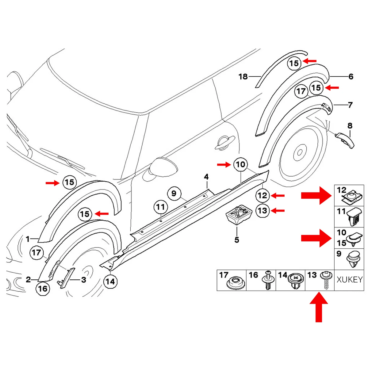 Protector de motor y chasis para BMW clips arandelas y tuercas - imagen 5