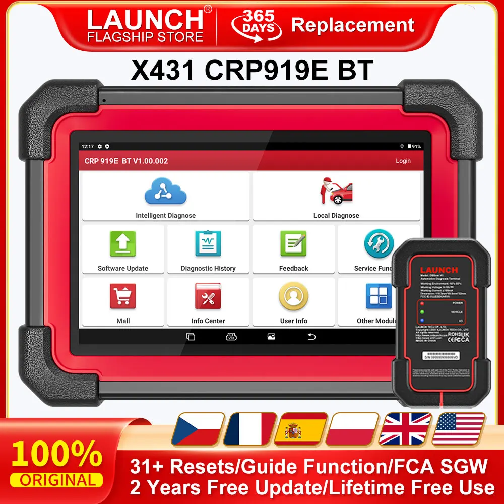 LAUNCH X431 CRP919E BT – Escáner de diagnóstico OBD2 con ECU