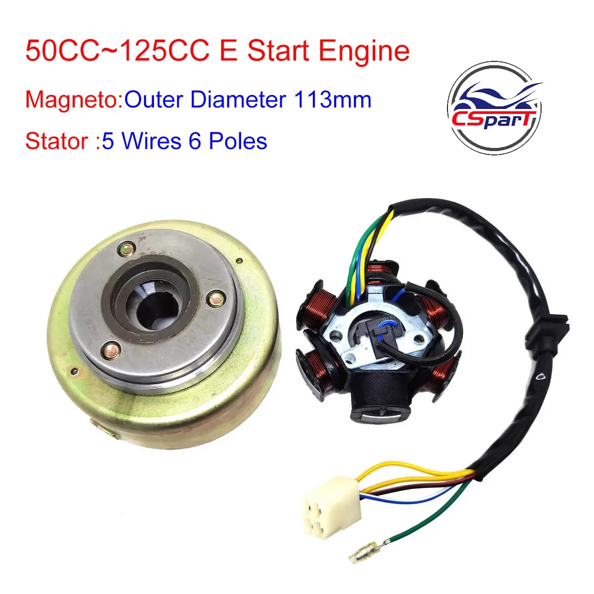Rotor y estator de magneto para minimoto Lifan Zongshen Loncin