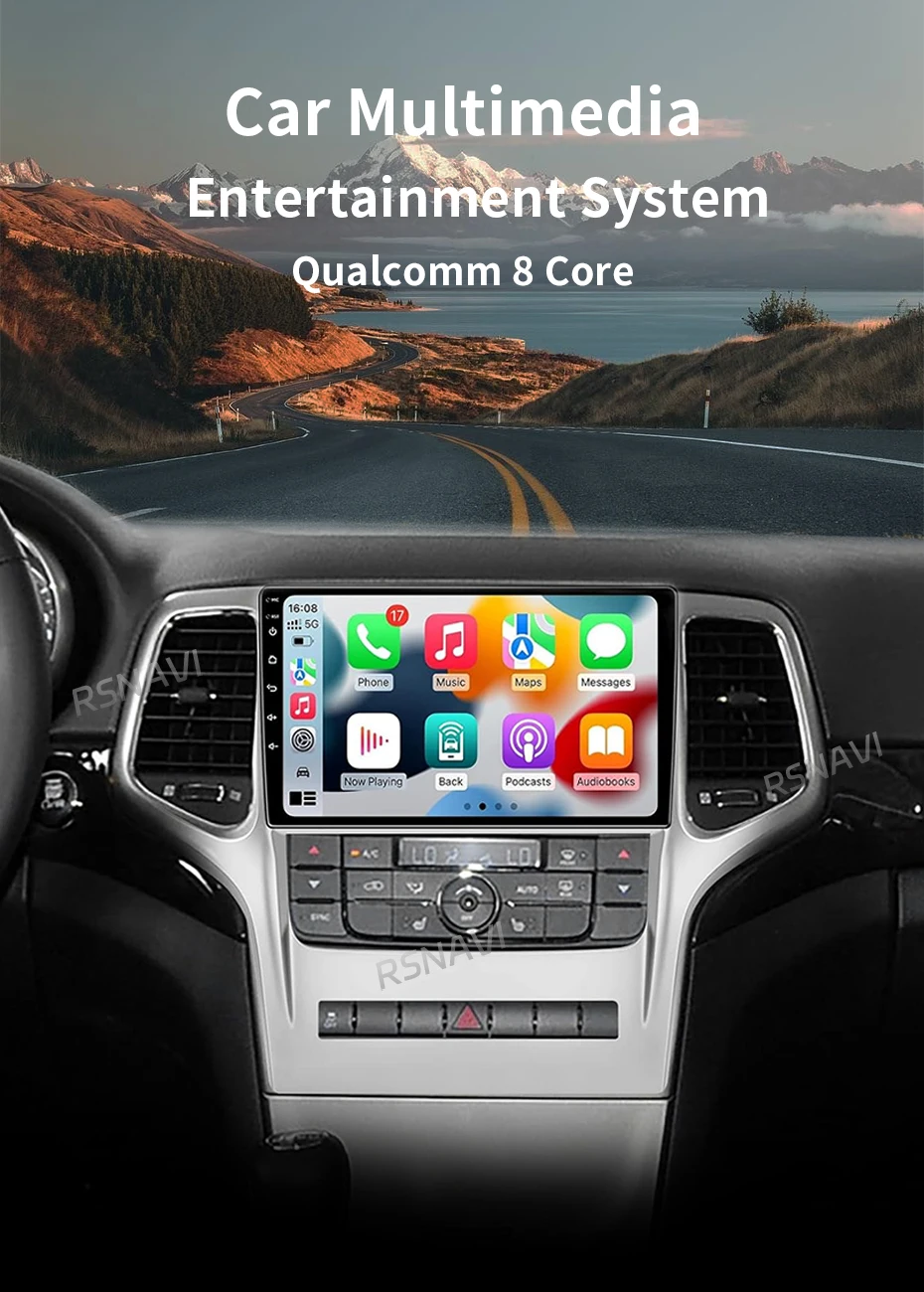 Pantalla Android 15 con navegación GPS para Jeep