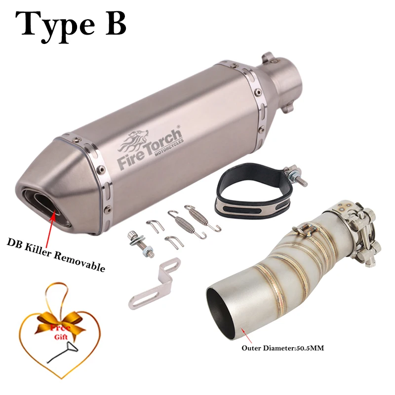Escape slip-on CFMOTO 450MT tubo intermedio silenciador 51mm DB Killer 2024-2025 - imagen 4
