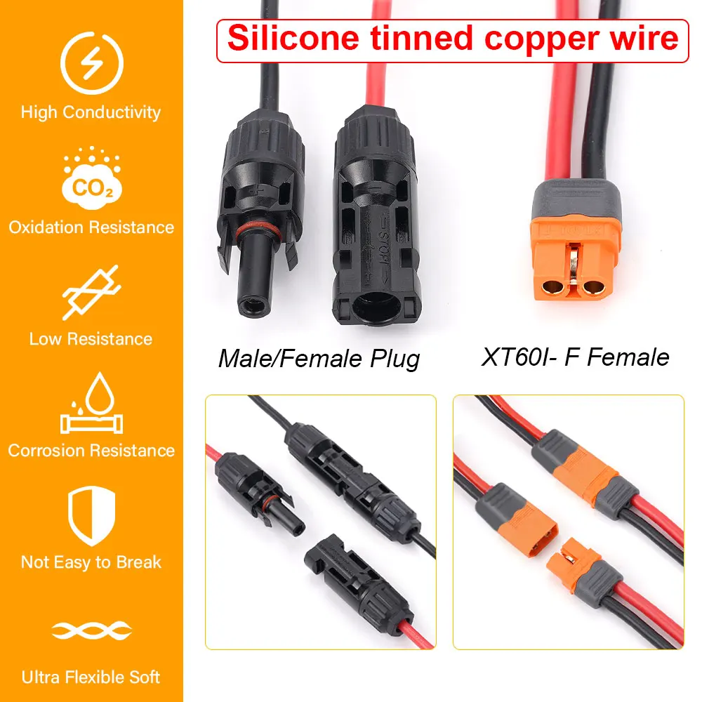 Cable adaptador XT60 para panel solar y batería - imagen 4