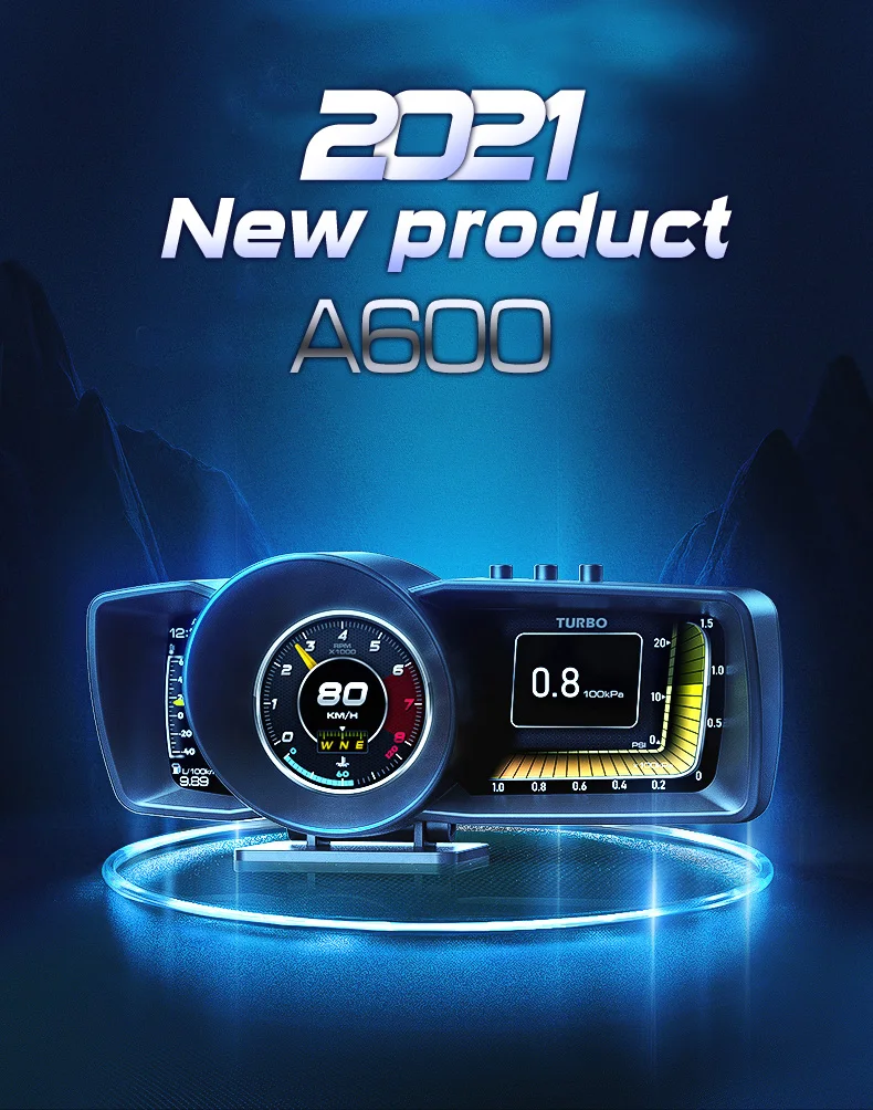 HUD A600 instalado en parabrisas