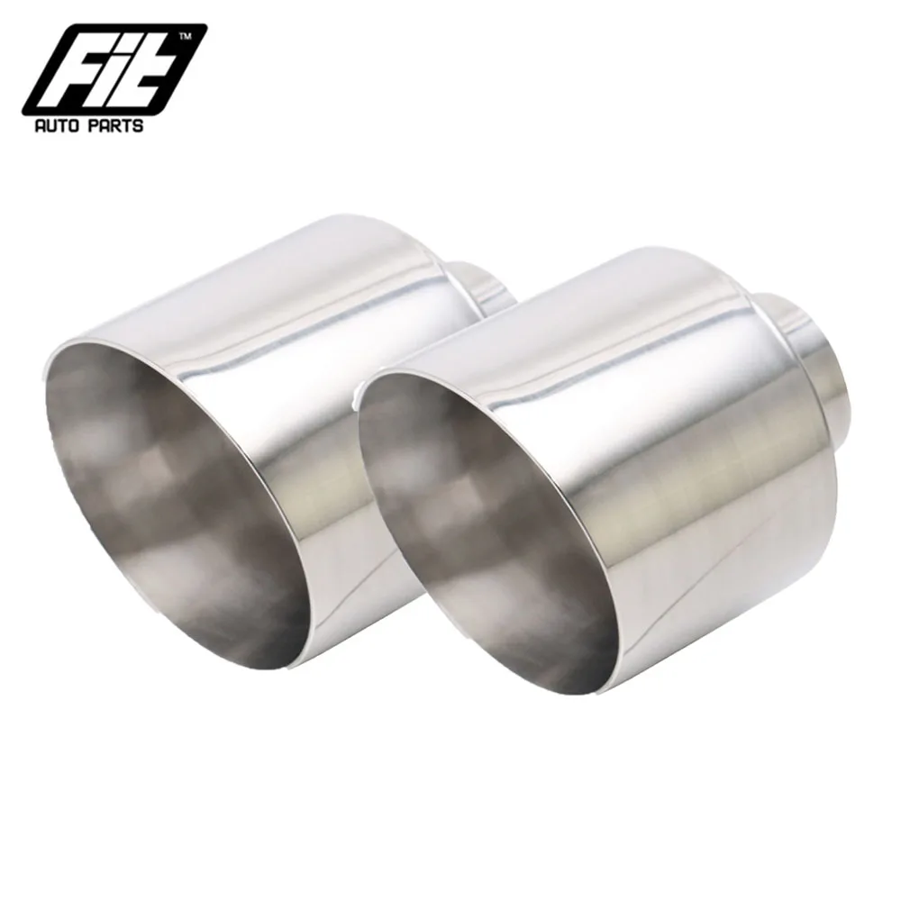 2 uds. De garganta trasera de acero inoxidable, salida de 127mm, tubo de escape, embellecedor de silenciador de coche