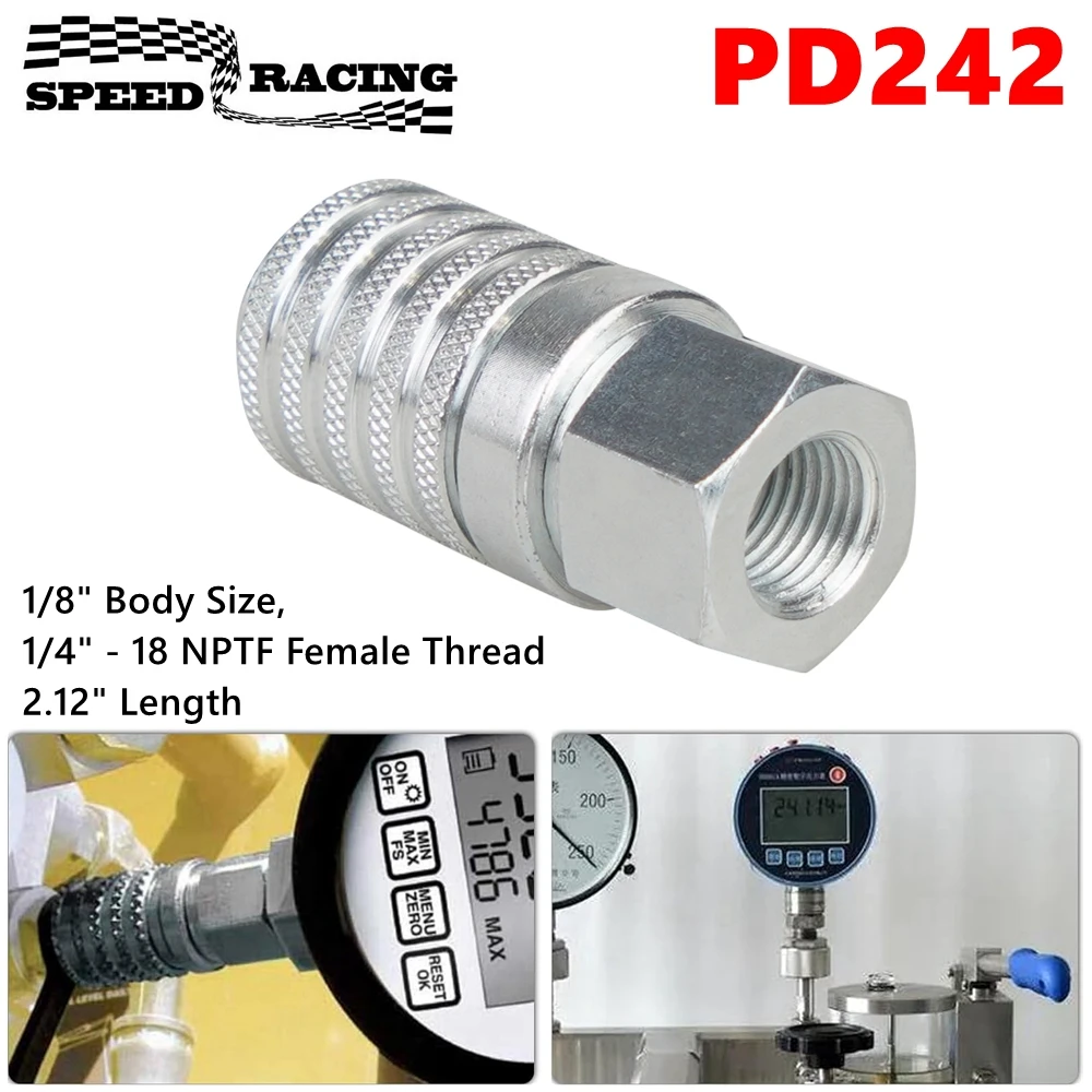 Puerto de prueba acero PD242 rosca 1/4" NPTF – diagnóstico motores
