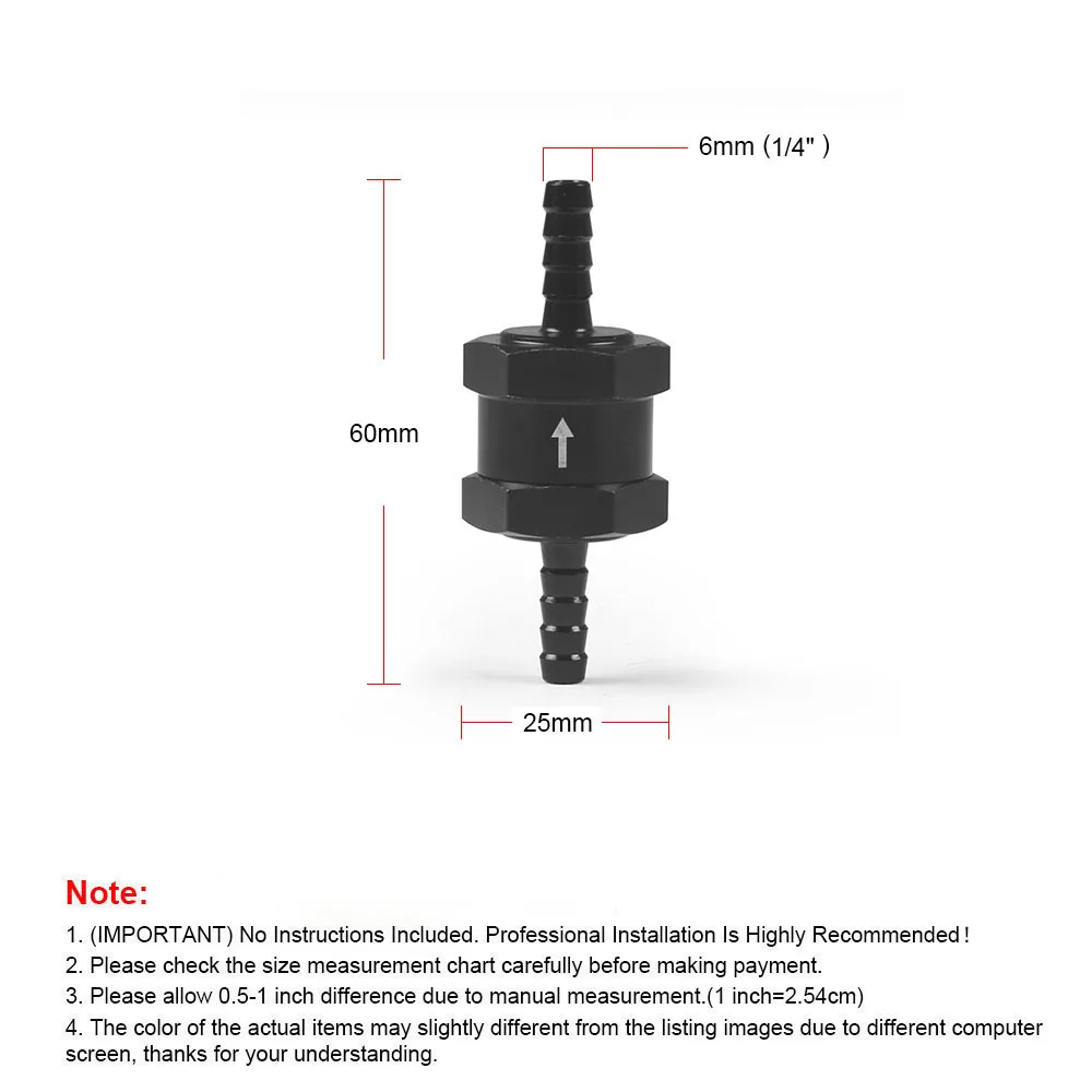 Válvula de retención aceite y combustible 3/8" negro - Universal - imagen 4