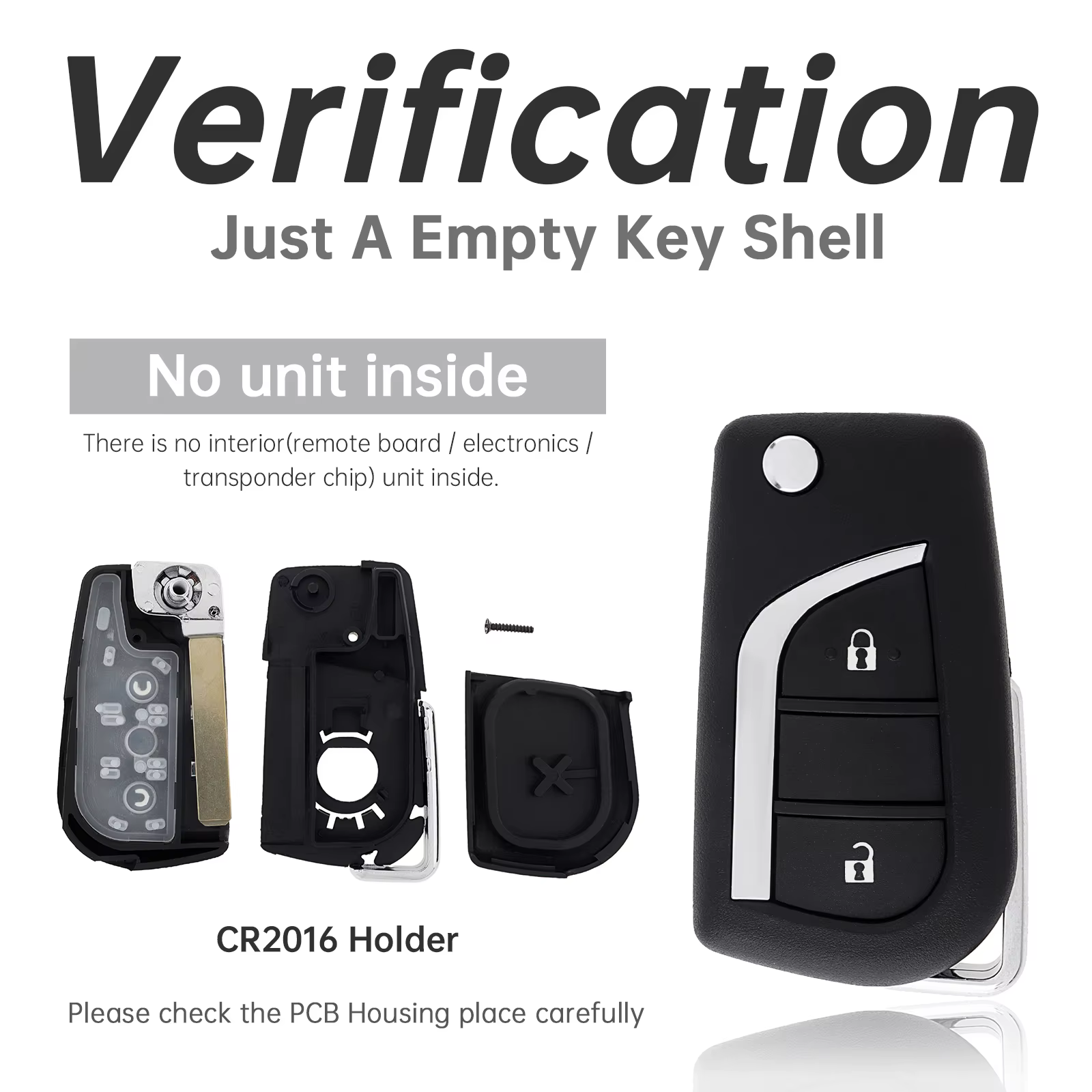 Carcasa plegable para mando de llave Toyota con hoja VA2 - imagen 2