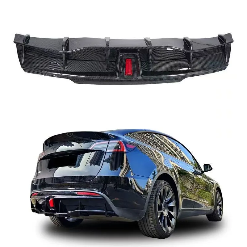 Difusor parachoques trasero Tesla Model Y carbono negro exterior - imagen 2