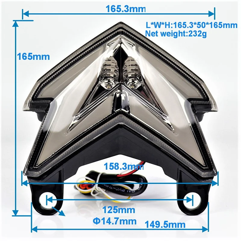 Piloto trasero con luz de freno e intermitentes para Kawasaki Z800, ZX-6R y Z125 - imagen 4
