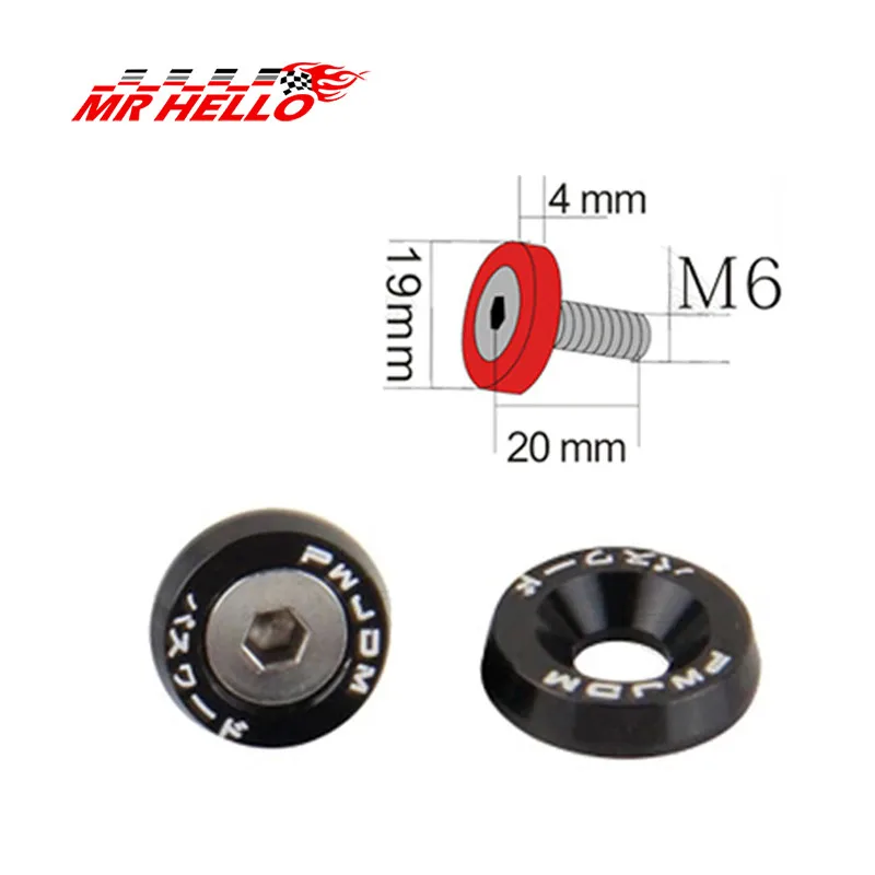 Kit de tornillos hexagonales y arandelas guardabarros aluminio JDM - imagen 3