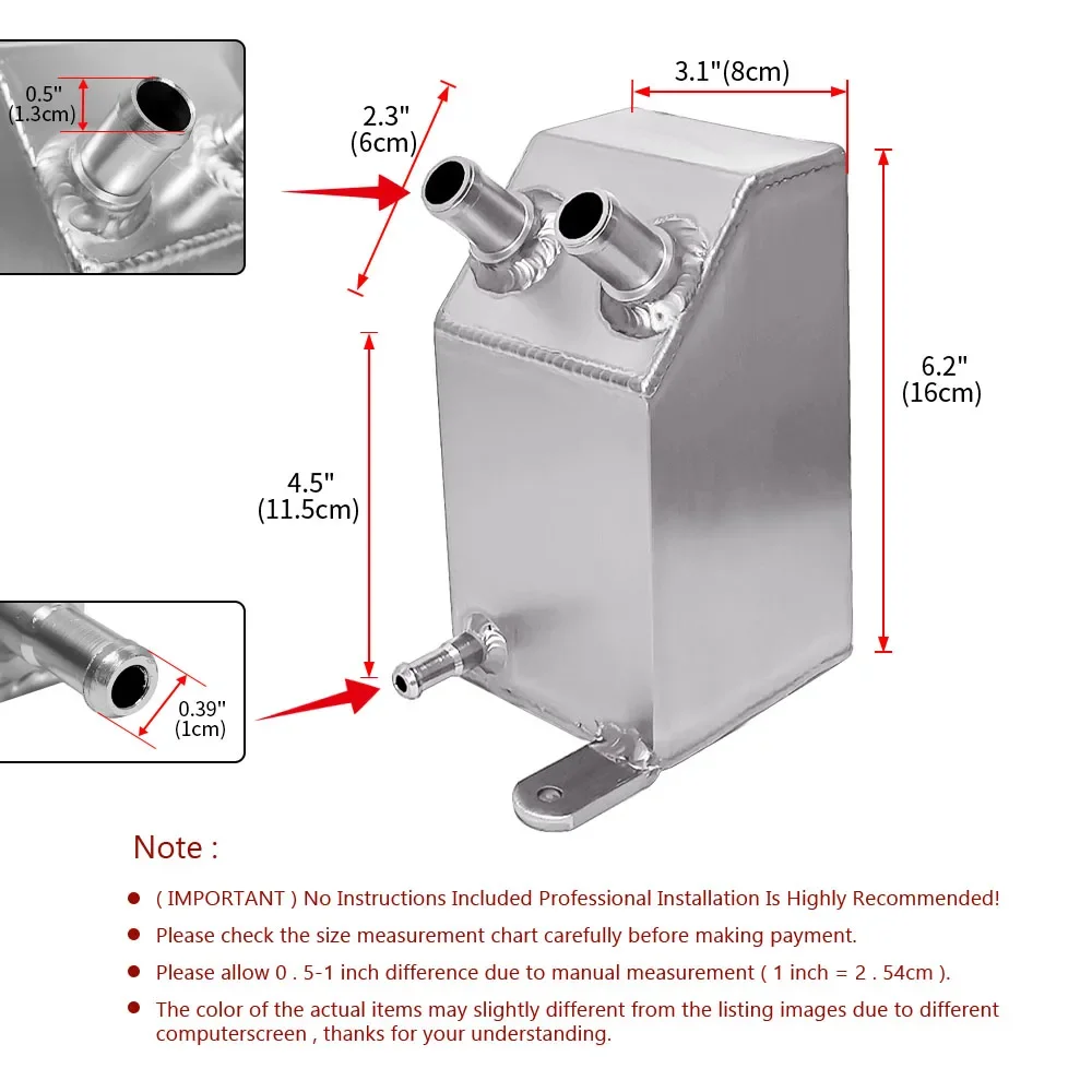 Depósito recuperador de aceite de aluminio con respiradero universal para motor - imagen 3