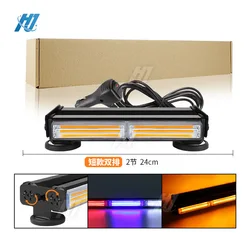 Barra LED destellante de señalización para coche, doble fila COB