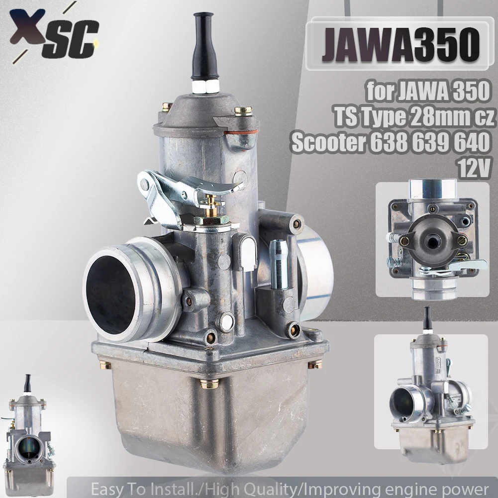 Carburador 28 mm JAWA 350 TS compatible con CZ 638, 639 y 640 12V