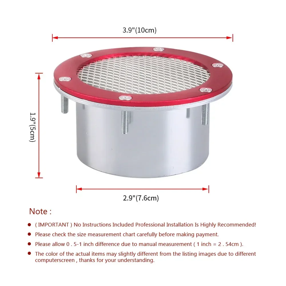 Tubo de admisión de aire frío en aluminio con rejilla universal - imagen 2