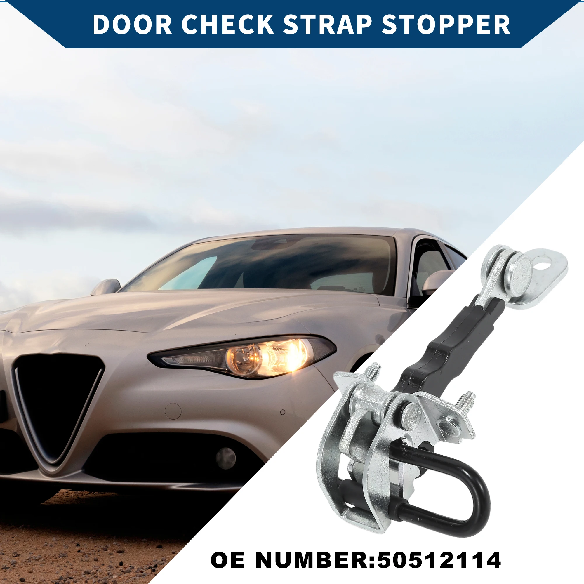 AUTOHAUX 50512114 Tirante limitador de puerta Alfa Romeo 3 puertas - imagen 2