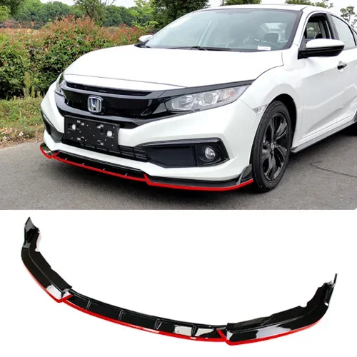 Splitter delantero con acabado efecto carbono para Honda Civic Sedan 2019-2021