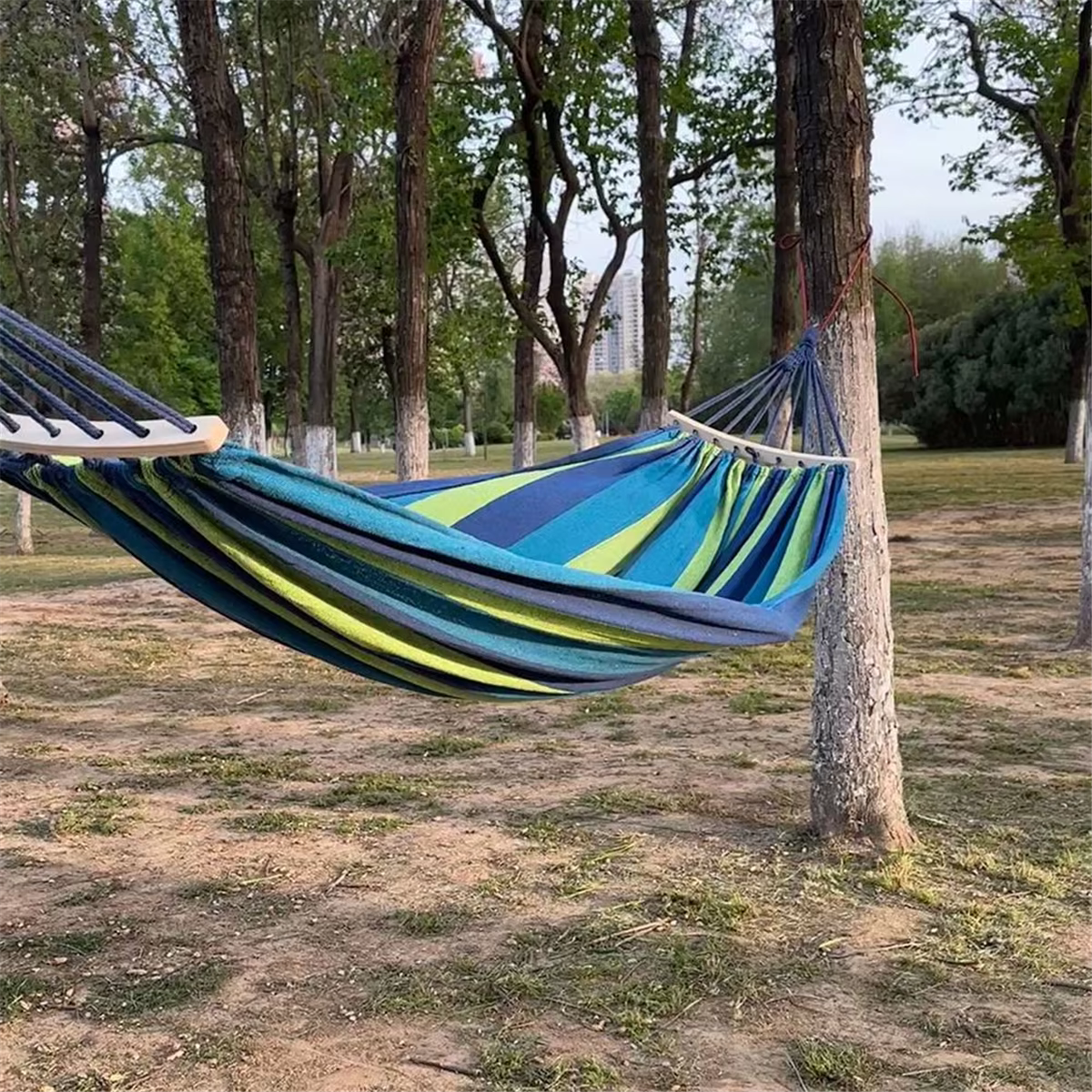 Hamaca colgante portátil de lona para camping y exterior - imagen 5