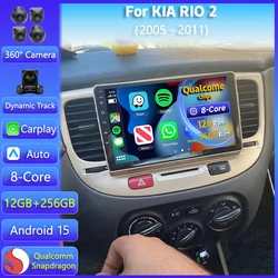 Radio multimedia Android 15 con CarPlay para Kia Rio II 2005-2011