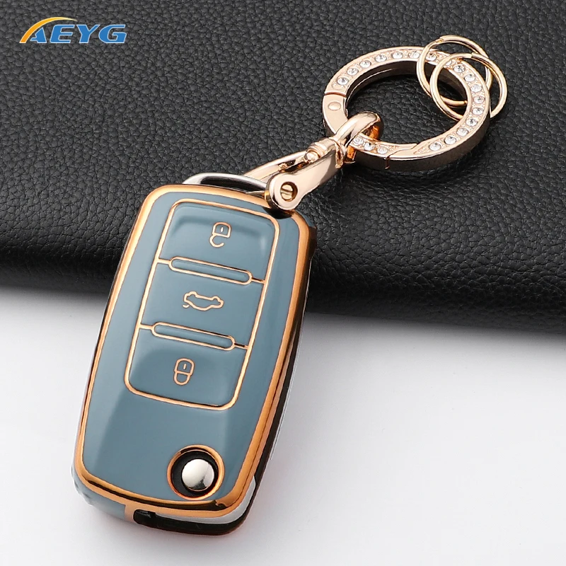 Funda de TPU para llave de coche, carcasa completa para Volkswagen, VW, Bora, Polo, Tiguan, Jetta Passat, B5, B6, B7, Golf Beetle, Skoda, Octavia - imagen 5