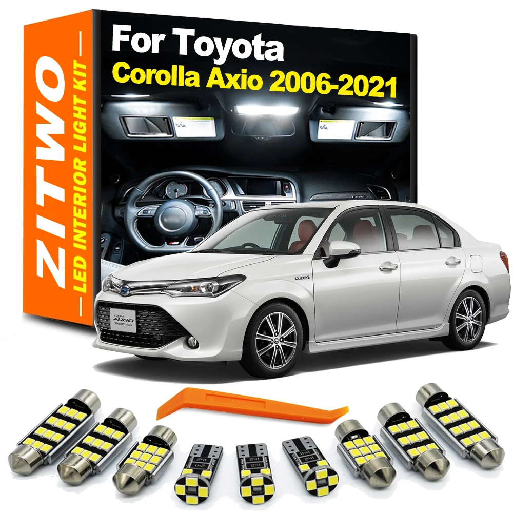 ZITWO-Luz LED de lectura para Interior de coche, Kit de luz de maletero de 8 piezas para Toyota Corolla Axio 2006- 2016 2017 2018 2019 2020 2021, accesorios para coche