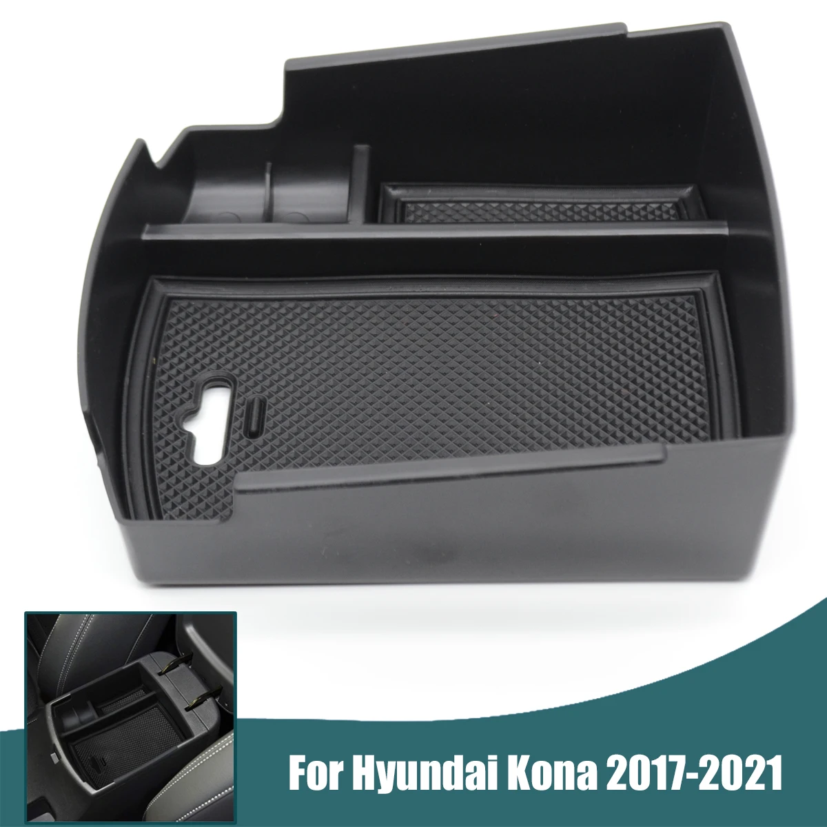 Bandeja organizadora de consola central para Hyundai Kona 2017-2021