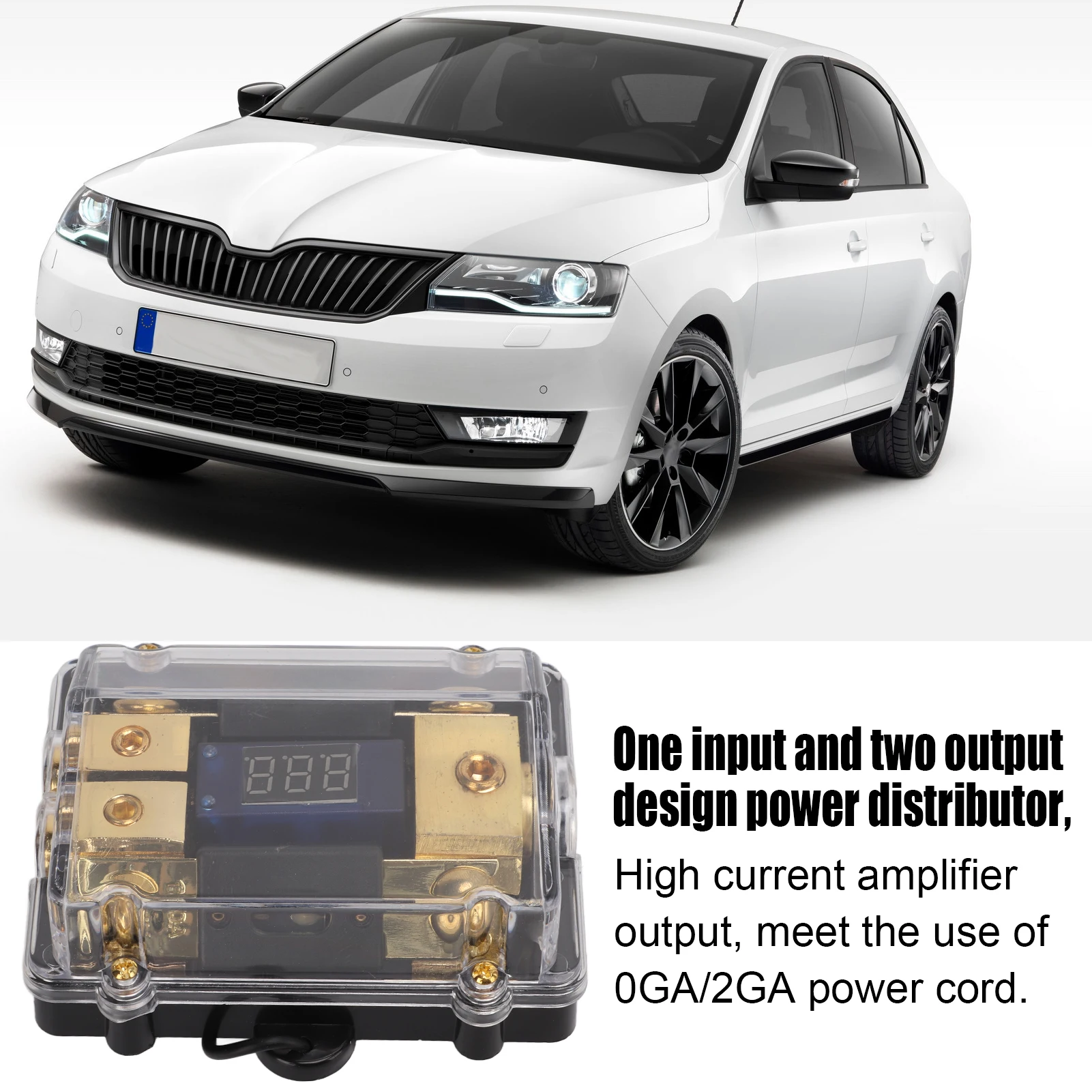 Distribuidor de alimentación 1 a 2 salidas para audio de coche, 100 A - imagen 3