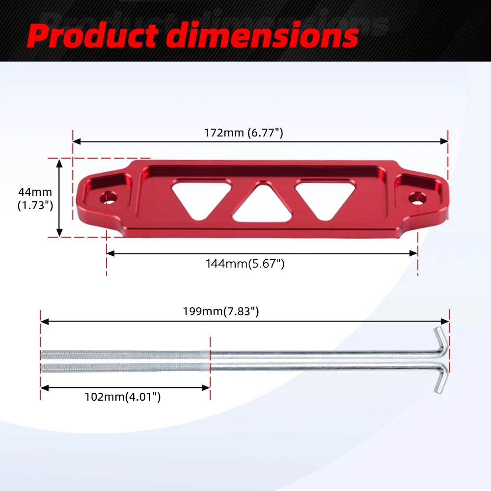 Amarre de sujeción de batería de aleación de aluminio de 145mm con ganchos en J para Honda Civic EG EK DEL SOL S2000 Acura Integra BTD003 - imagen 4