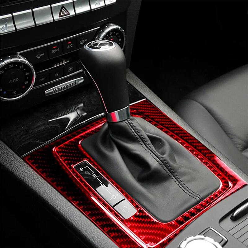 Embellecedor palanca cambio fibra carbono roja – Mercedes C W204 - imagen 5