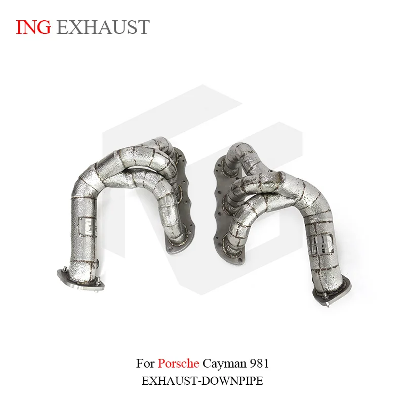 ING colector sin catalizador para Porsche Cayman 981 GTS 3.4L – SS304