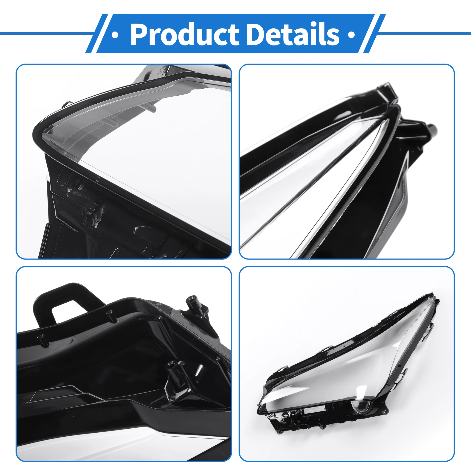 UXCELL Auto cubierta de lente de faro lente de faro cubierta de lente transparente para Lexus NX200/NX300h 2014-2020 negro transparente 1 pieza - imagen 4