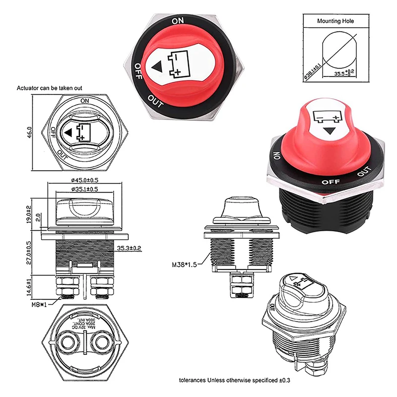 Desconectador rotativo de batería para coche, moto y camión - imagen 4