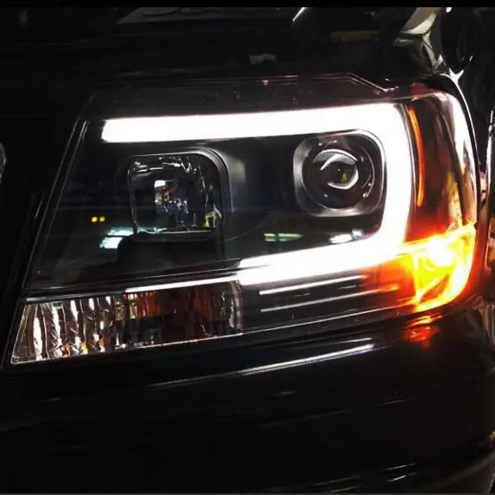 **Para Jeep Grand Cherokee 1999-2004 conjunto de faros automáticos actualización de alta calidad Led Drl lente de proyector accesorios de herramientas de coche**