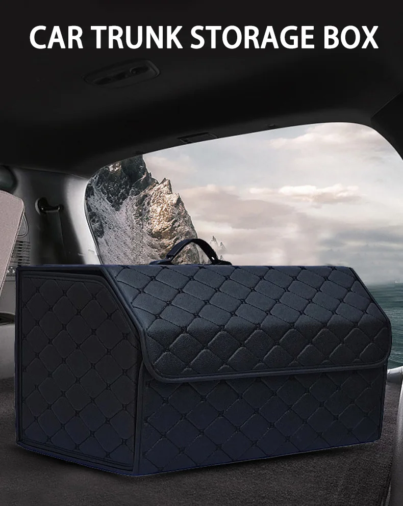 Organizador plegable de cuero PU para coche