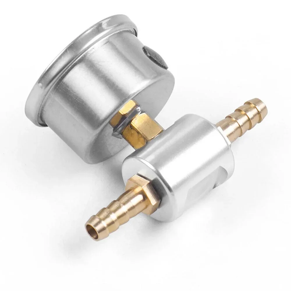 Universal Adjustable Racing Filled Polished Case 0-100psi Liquid Filled 1/8 NPT Fuel Pressure Regulator Gauge W/Adaptor Adapter - imagen 3