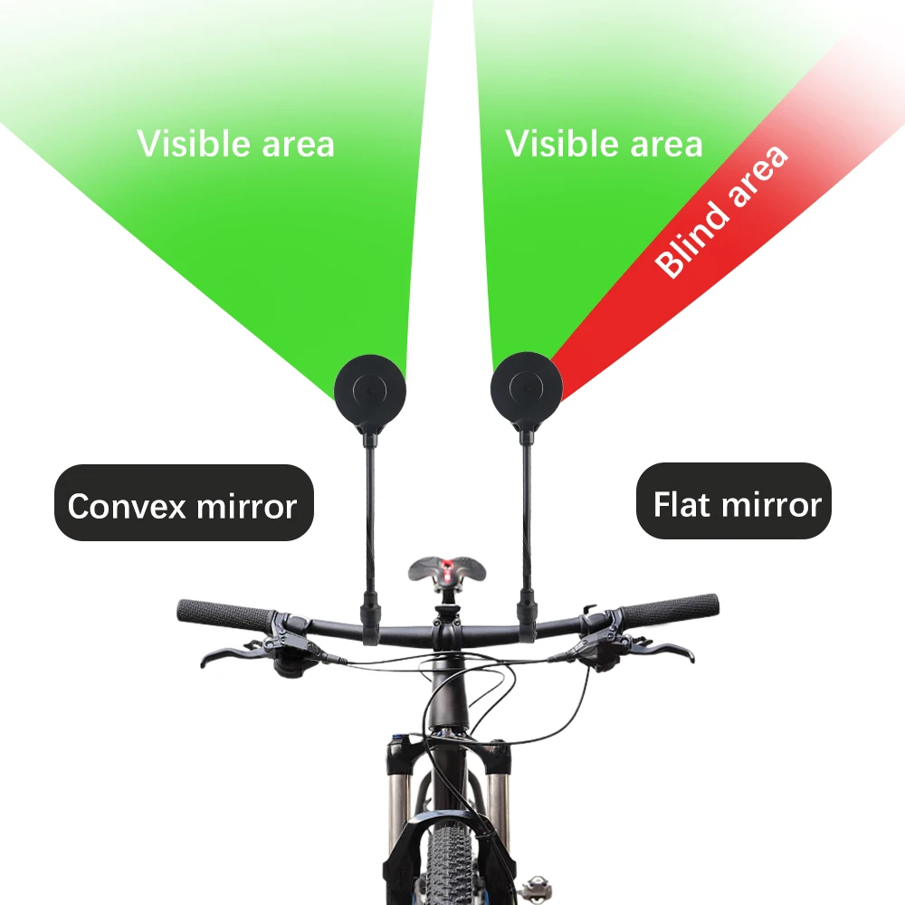 Espejo retrovisor convexo universal ajustable para moto y bicicleta - imagen 4