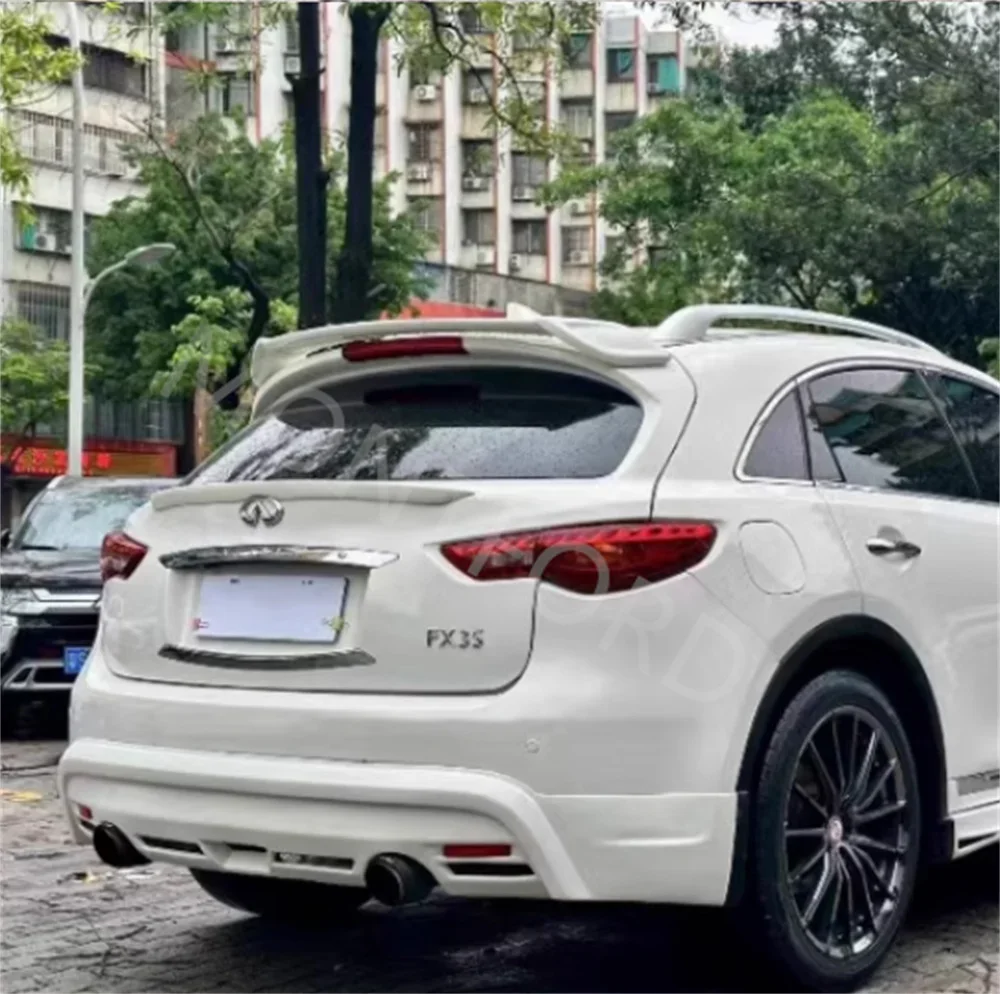 Estilo de coche de fibra de carbono + negro para Infiniti FX35 FX38 2009-2013 FX 35 37 50 alerón trasero ala maletero labio divisor kits de carrocería - imagen 4