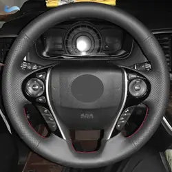 Trenzas en el volante para Honda Accord 9th 2013 - 2017 Crosstour 2013 2014 2015 cubierta de cuero perforado para volante de coche